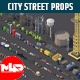 Low Poly Exterior City Street Props Pack Collection - 3DOcean Item for Sale